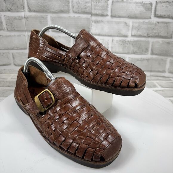 Sunsteps Men\'s Size 10 Brown Leather Hand Woven Huarache Comfort Sandals Classic main image 9